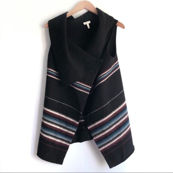 Joie Ligiere wool striped long drape vest - Picture 4 of 11